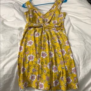 Flowery Light Yellow Sundress